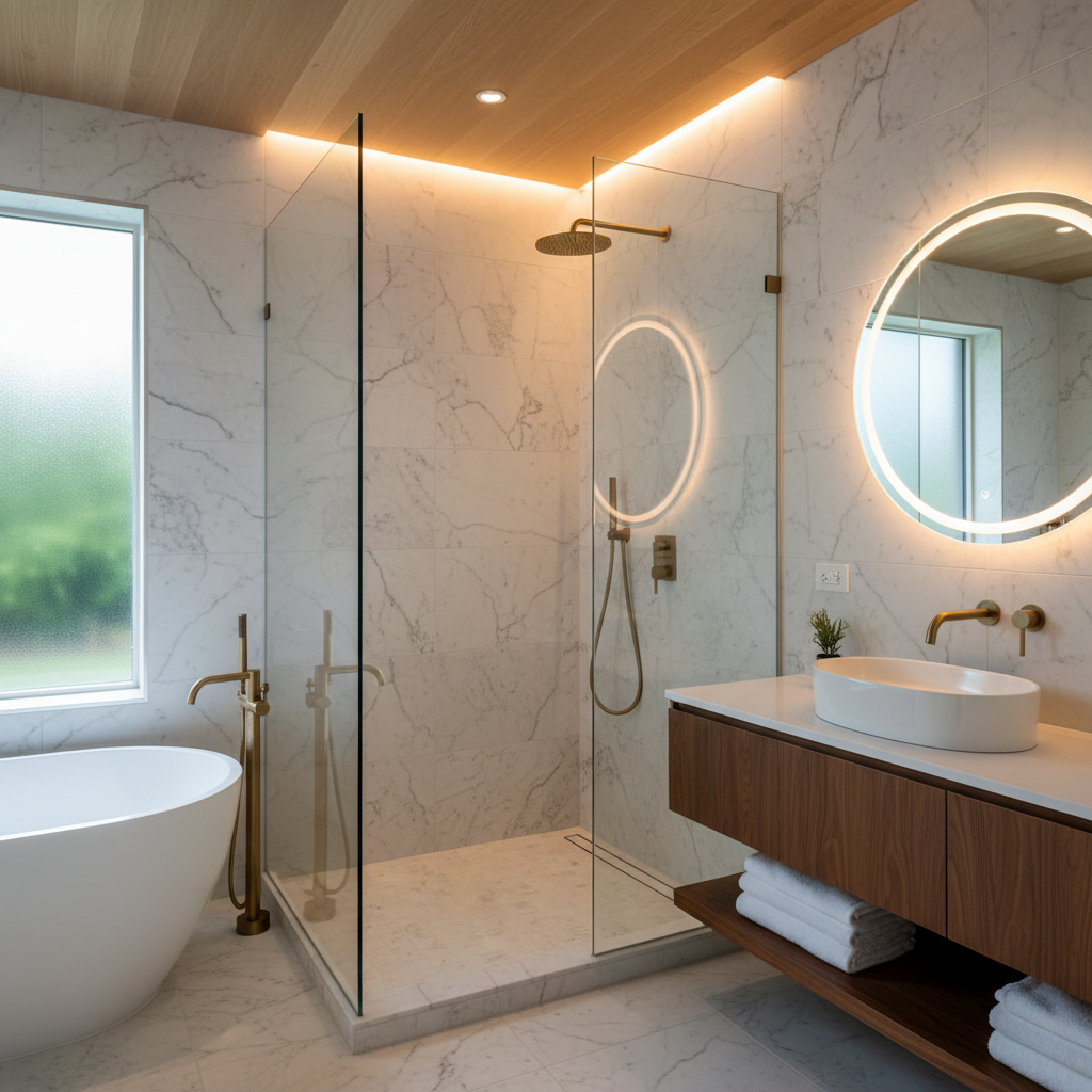 Luxury bathroom remodel inside renovated Katy TX apartment unit