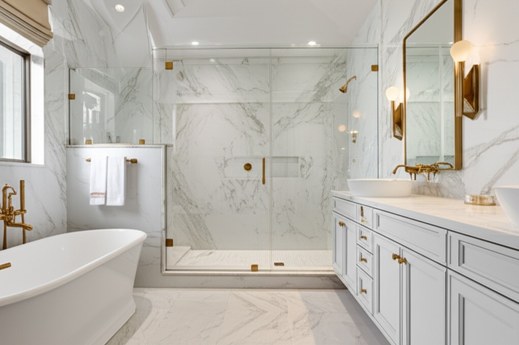Luxury spa-like bathroom remodel Katy 2025