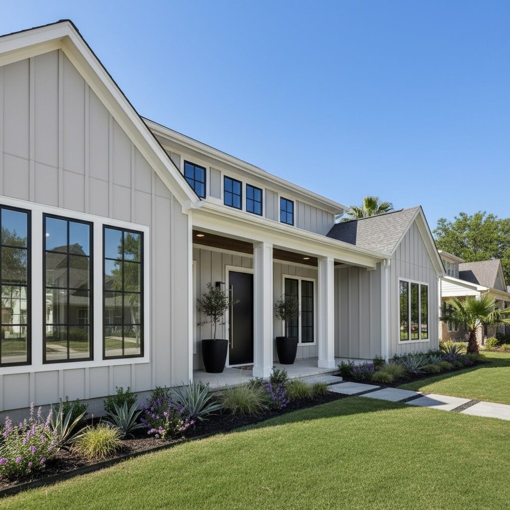 Accessory dwelling unit in Katy TX finished exterior with modern siding and landscaping